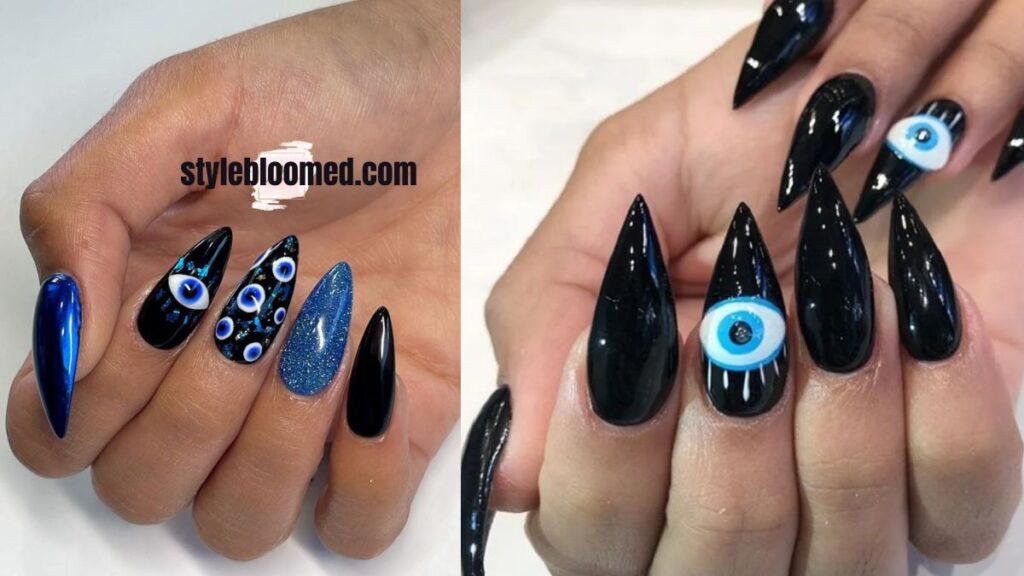 30 Stunning Evil Eye Nails To Protect You
