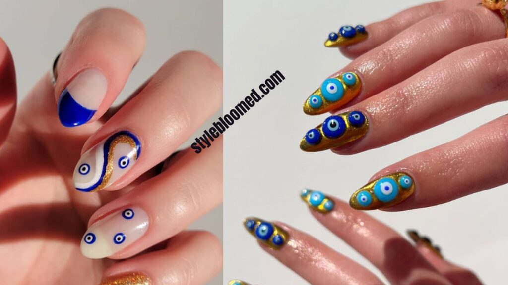 30 Stunning Evil Eye Nails To Protect You