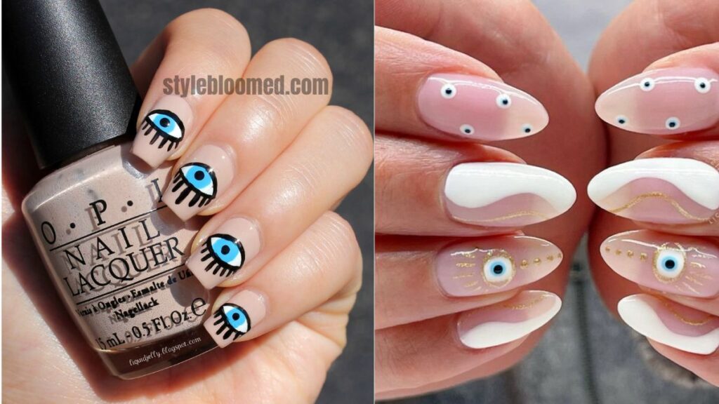 30 Stunning Evil Eye Nails To Protect You